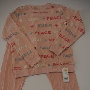 Share Girls Loungewear Size 14/16-NEW- Smile-Peace-Love Sweatshirt Set